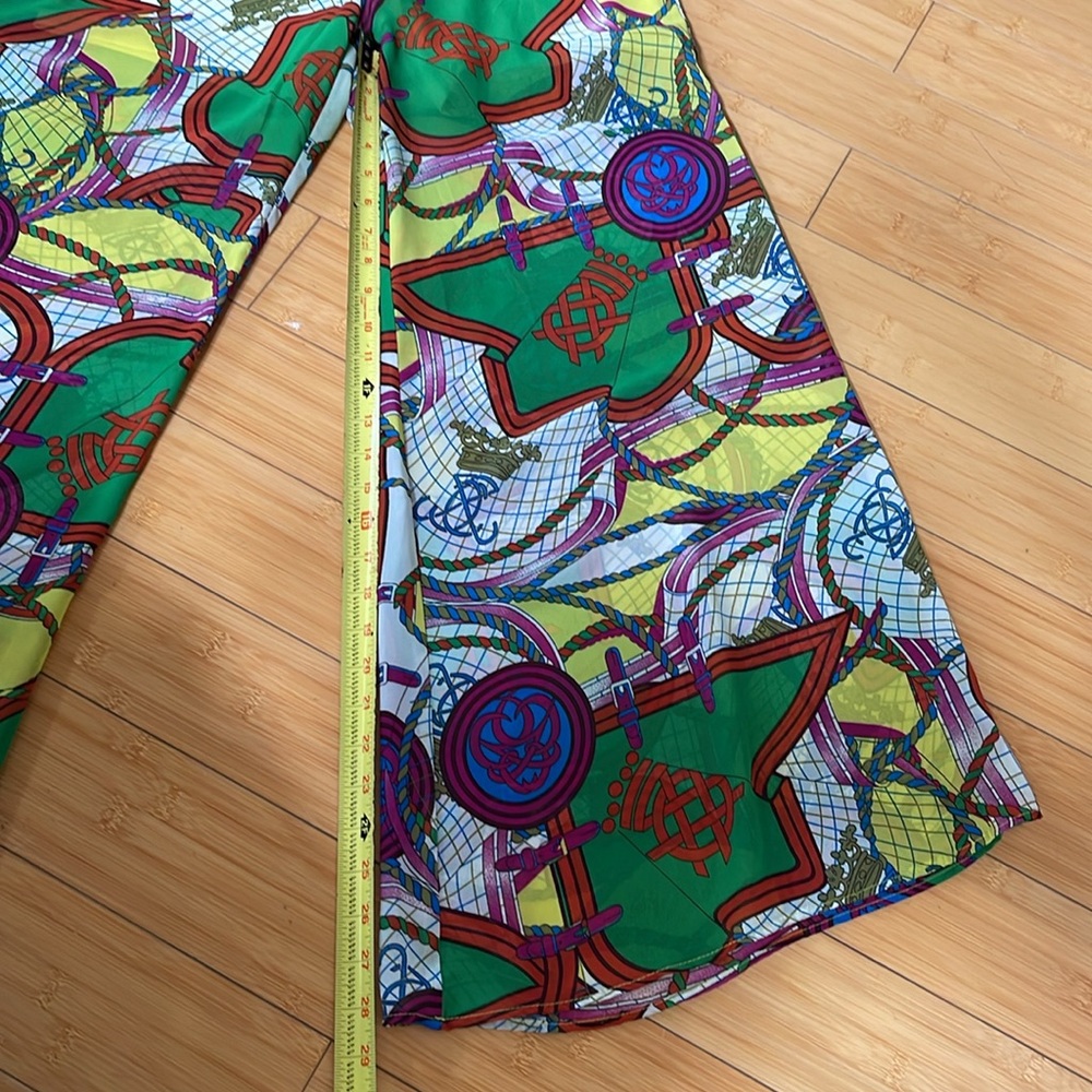 Zara Multicolor Geometric Designer Pattern Pants … - image 2